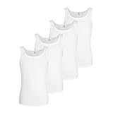 Götzburg 4er Pack Herren Unterhemd Classic Tank Top weiß - gekämmte Feinripp - 100% natürliche Baumwolle 7