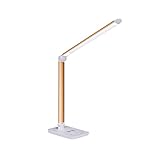 Multifunktionale Led-schreibtischlampe Mit Drahtlosen Ladegerät, Usb-ladeanschluss, 5 Beleuchtungsmodi, 7 Helligkeitsniveaus, Empfindliche Steuerung, 30/60 Minuten Auto-timer, Eye-caring Office-lamp