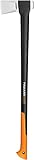 Fiskars Spaltaxt, Inklusive Klingen- und Transportschutz, Länge: 96 cm, Antihaftbeschichtet, Hochwertige Stahl-Klinge/Glasfaserverstärkter Kunststoff-Stiel, Schwarz/Orange, X27–XXL, 2,57 kg, 1015644