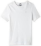 Tommy Hilfiger Jungen Boys Basic Cn Knit S/S T-Shirt, Weiß (Bright White 123), 176 (Herstellergröße: 16)