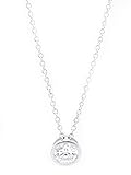 BEQUASA Silberkette mit Anhänger - Halskette Damen inkl. Geschenkbox Sparkling Circle 925 Sterling Silver Silber Frauen Modeschmuck Schmuck