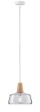 Paulmann 79744 Neordic Yva Pendelleuchte max. 1x20W Hängelampe für E27 Lampen Deckenlampe Klar/Holz 230V Glas/Holz ohne L