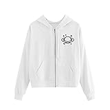 Bauchfreie Hoodies Teenager Mädchen Bauchfreier Damen Hoodie Pullover Kapuzenpullover Niedlich Sterndruck Verstellbarem Hem Mode Langarmshirt Sweatshirt Kapuze Pulli Langarm Oberteile Bluse Top