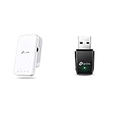 TP-Link RE330 WLAN Verstärker Repeater AC1200 (867MBit/s 5GHz + 300MBit/s 2,4GHz) weiß & Archer T3U AC1300 USB WLAN Stick Adapter (867Mbit/s (5GHz), 400Mbit/s (2,4GHz) 802.11ac, USB 3.0) schw