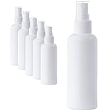 6 x 100 ml Sprühflasche Set leer in Weiß aus 100% PE Kunststoff (Plastik) - Spray-Flasche zum Befüllen klein - Zerstäuber Reiseflaschen - Pumpflasche für Reise- & Desinfek
