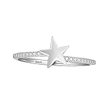 FPOJAFVN Sternring 925 Sterling Silber Jubiläumssimulationsdiamant Ring Fashion Zirkonia Stapelbarer Zierlicher Bandring Für Frauen Weihnachten,Silber,7