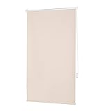 OBdeco Verdunkelungsrollo Klemmfix Thermo Rollo 70×160cm Beige ohne Bohren Silberbeschichtung Sichtschutz Seitenzugrollo für Fenster und Tü