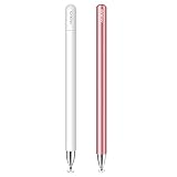 MEKO Eingabestift Disc Touch Pen, 2 in 1 Stylus Pen universal Touchstift 100% kompatibel mit Allen Tablets Touchscreen iPhone iPad Samsung Surface Huawei usw, magnetische Kappe, Weiß+Rose G
