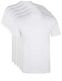 Ultrasport Herren Sport Freizeit T-Shirt mit Rundhalsausschnitt 5er Set, Weiß, M