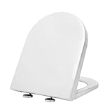 WOLTU Toilettendeckel,WC Sitz mit Absenkautomatik, Klodeckel Toilettensitz Softclose antibakterielle Klobrille mit Quick Release Funktion Duroplast Oval einfache Montag