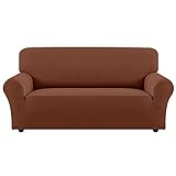 SDFCZ 22 einfarbige Funda Sofa Elastica 1 2 3 4-Sitzer Sofa Chaiselongue Lounge-H13Y0006-Lightcoffee, 2 Sitzplätze (145-185 cm)