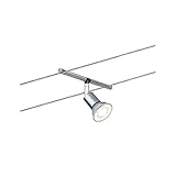 Paulmann 94139 Seilsystem Seil-Leuchte Salt Chrom matt Ergänzung für Seilsystem Seilleuchte ohne Leuchtmittel Spot max. 10W GU5,3 Lampe frei wählb