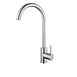 Wasserhahn Badezimmer Küchenarmatur Bleifreier Edelstahl Nickel gebürstet,Waschbecken Wasserhahn Wasserhahn Kleine Mini Küche Badarmatur Bauernhaus Waschtisch Waschbecken Toilette Einlocharmaturen,Auß