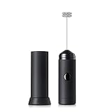 Schneebesen Multifunktions-Mini-leistungsfähigere doppelte Frühling Elektro Milchaufschäumer Eggbeater Küchenmischer Handwerkzeuge für Kaffee Latte Cappuccino (Color : Black)