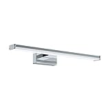 EGLO LED Wandlampe Pandella 1, LED Spiegelleuchte aus Aluminium und Kunststoff, Badezimmer Lampe in Chrom, Silber, Weiß, LED Feuchtraumleuchte neutralweiß, IP44, L 40