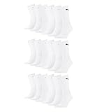 PUMA Unisex Crew Socks Socken Sportsocken MIT FROTTEESOHLE 18er Pack (White, 43/46)