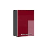 Vicco Hängeschrank 50 cm Küchenschrank Hängeschrank Küchenzeile Fame-Line (Bordeaux Hochglanz)