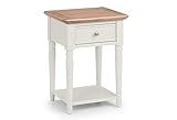 Julian Bowen Drawer Lamp Table, Grey & Limed Oak Provence Lampentisch mit 1 Schublade, Grau/Eiche, Grau & Eiche gekalkt, 40 x 35