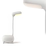Schreibtischlampe Kinder Nachttischlampe Kinderzimmer Schreibtischleuchte Dimmbar Lichtdimmer (Tiere, 3 Helligkeitsstufen, Verstellbar, mit USB-Kabel, Weiß)