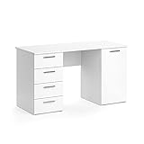 Vicco Schreibtisch Computertisch Bürotisch Nico weiß Schubladen Ablagen PC-T