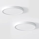 Deckenlampe, bapro LED Deckenleuchte Büro Deckenleuchten Lampe Fernbedienung Badezimmer Lampen für Badezimmer Küche Wohnzimmer Balkon Flur Schlafzimmer Büro (Warmweiß(nicht Dimmbar), 36W-2 Pack)