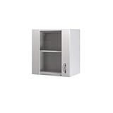 Flex-Well Glas-Hängeschrank UNNA - Oberschrank vielseitig einsetzbar - 1-türig - Breite 50 cm - Weiß