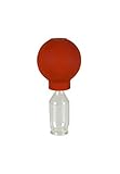 Schröpfglas mit Saugball 15mm zum professionellen, medizinischen, feuerlosen Schröpfen mundgeblasen handgeformt, Schröpfglas, Schröpfgläser, Lauschaer Glas das Orig