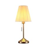 HUDIE Metalllampen Für Nachttisch Stofflampenschirm Metallsockel Nachtlicht Für Home Office,Bronze+Trichromatic Light-12W