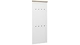 Loft24 A/S Wandgarderobe Garderobenpaneel Flurgarderobe Garderobe Landhaus 8 Kleiderhaken 50 x 4 x 120 cm (weiß-eichefarben)