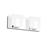 JINHH 2 Lichter Dimmbare Moderne LED-Waschtischlampe für Badezimmer Mattweißes Acryl-Chrom-Up und Down-Badezimmer-Wandleuchten über Spieg