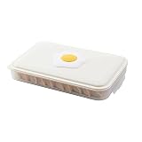 AJMINI Mehrschicht-Haushalts-Kühlschrank-Knödel Aufbewahrungsbox, Lebensmittel-Gemüsebehälter mit Abdeckung, Flacher Kunststoffkiste for Küche, ideal for Früchte, Fleisch, M
