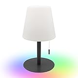 Kabellos Tischlampe 8 Farben RGB Nachttischlampe, Mit Dimmbares Farbwechsel per USB Aufladbar Für Wohn Schlafzimmer Balkon Fensterbank Treppen Leuchte Lampe (Schwarz)