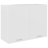 vidaXL Hängeschrank 2 Regalböden Küche Schrank Einbauküche Küchenzeile Küchenmöbel Oberschrank Küchenschrank Weiß 80x31x60cm Spanp