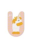 Sevi 83021 Tier Holzbuchstaben U - Unicorn, Türbuchstaben für Kinderzimmer, ABC Lernspielzeug aus Holz, pädagogisches Spielzeug für Kinder ab 3 Jahren, Buchstabe Tiere sortiert, Grün / Rosa / B