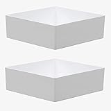 2-teiliges Set Dekoschale Tischdeko Servierschale Dekotablett Aufbewahrungs-Schale (20 x 20 x 6 cm, Weiß glänzend)