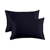 Gealaek Satin-Kissenbezüge für Haar und Haut, Bett-Kissenbezüge mit Hotelverschluss, kühlende Kissenbezüge, Queen-Size-Größe 50,8 x 76,2 cm, 2 Stück (Queen Navy)