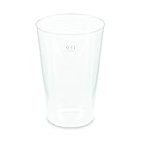 1-PACK Mehrwegbecher Trinkbecher Partybecher Pfandbecher unzerbrechlich klar PP Eichstrich 0,40 l Ø 8,6 cm, 100 Stück