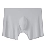 Herren Unterwäsche Boxershorts Baumwolle Unterhosen Herren Lang Boxer Winter Shorts Herren Unterhose Sexy Pants für Männer Transparent Einfarbig Atmungsaktiv Retroshorts Lange Men Slips Eisseide Slip