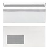 Herlitz Briefumschlag DIN Lang, Selbstklebend mit Fenster, 100 Stück mit Innendruck in Folienpackung, eingeschweißt, weiß (3er Pack)