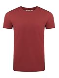 riverso Herren Basic T-Shirt RIVAaron Rundhals Tee Regular Kurzarm Einfarbig Organic Cotton Bio 100% Baumwolle Rot 4XL, Größe:4XL, Farbe:Dark Red (15400)