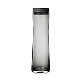 blomus -SPLASH- Wasserkaraffe aus Rauchglas, Dark Gray, 1 Liter Fassungsvermögen, Silikon / Edelstahldeckel, einfache Handhabung, exklusives Design (H / B / T: 29,5 x 9 x 9 cm, Dark Gray, 63807)