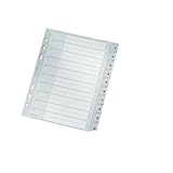 Leitz Register für A5, Deckblatt aus Karton und 10 Trennblätter aus Kunststoff, Taben mit Zahlenaufdruck 1-10, Grau, 12850000