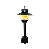 DEORBOB Antiseptische E27 Hutkrempe Säulenleuchten Hohe Pole Terrasse Wasserdichte Pfostenleuchte Retro Aluminium Glas Sicherheit Matte Textur Glassäulenlampen Rasen Garten Landschaft Park Wegb