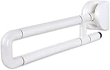 Rvlaugoaa Badengriff Handtuchhalter Faltbarer Stützgriff Sicherheitsgriff WC Wandhalterung Toilettengriff Toilettengriff (Farbbezeichnung: Weiß, Größenbezeichnung: 60 cm)