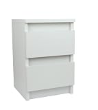 Kompakter Nachtschrank, Beistelltisch, Nachttisch, Universal laminierter Badschrank mit 2 Schubladen, Modern, Elegant und M