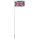 vidaXL Flagge Großbritannien Mast Britische Nationalflagge Fahne Hissflagge Hißflagge Hissfahne Teleskop Fahnenmast Flaggenmast Flaggenstange Aluminium 4