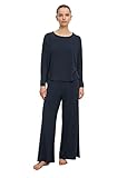 Marc O’Polo Body & Beach Damen W-LOUNGESET LS Crew-Neck Pyjamaset, Blau, L