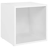 Tidyard TV Schrank 1 Fach Lowboard TV Möbel Tisch Board Sideboard Fernsehtisch Fernsehschrank HiFi-Schrank Weiß 37x35x37cm Spanp