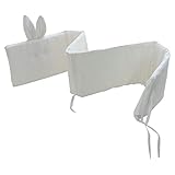 Babybett Stoßstange,Baby Gepolsterte Stoßstange,Kinderbett Stoßstange Wrap Around Schutz,Ideal Für Babybett, Krippe Oder Kinderbett, (Kaninchen,200CM)