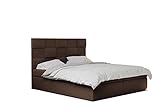 Grekpol Boxspringbett Miami 3D mit 7-Zonen-Taschenfederkern-Matratze H3 18 cm und Topper 5 cm aus Memoryschaum, Polsterbett mit Bettkasten, gepolsterter Kop